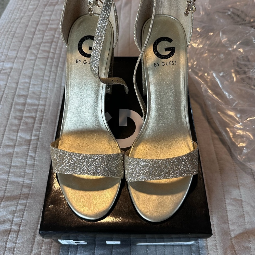 Guess Women's Sparkling Gold Heels